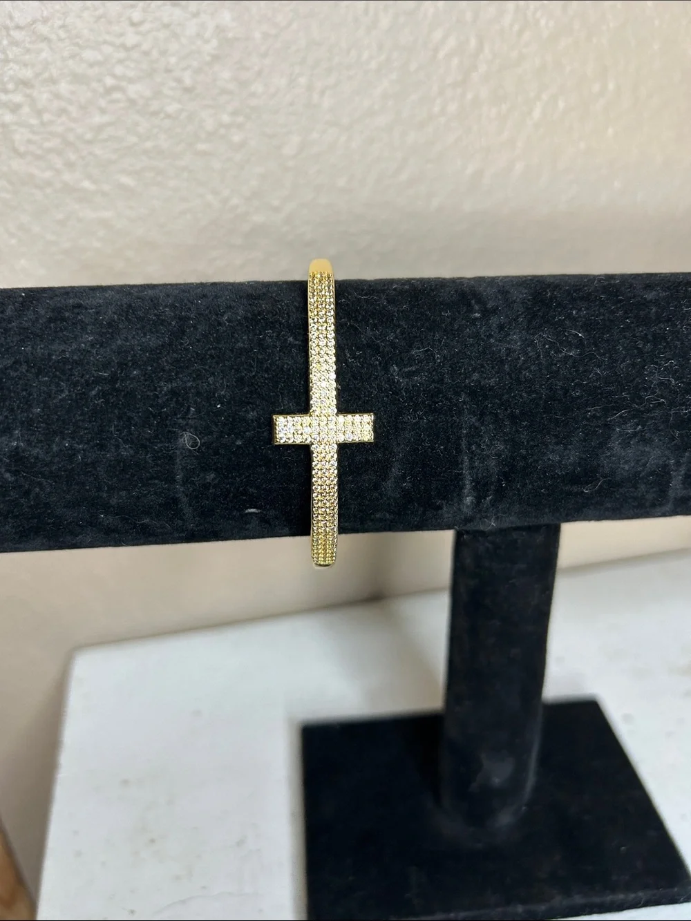 Gold Tone Cross Full-pave Bracelet